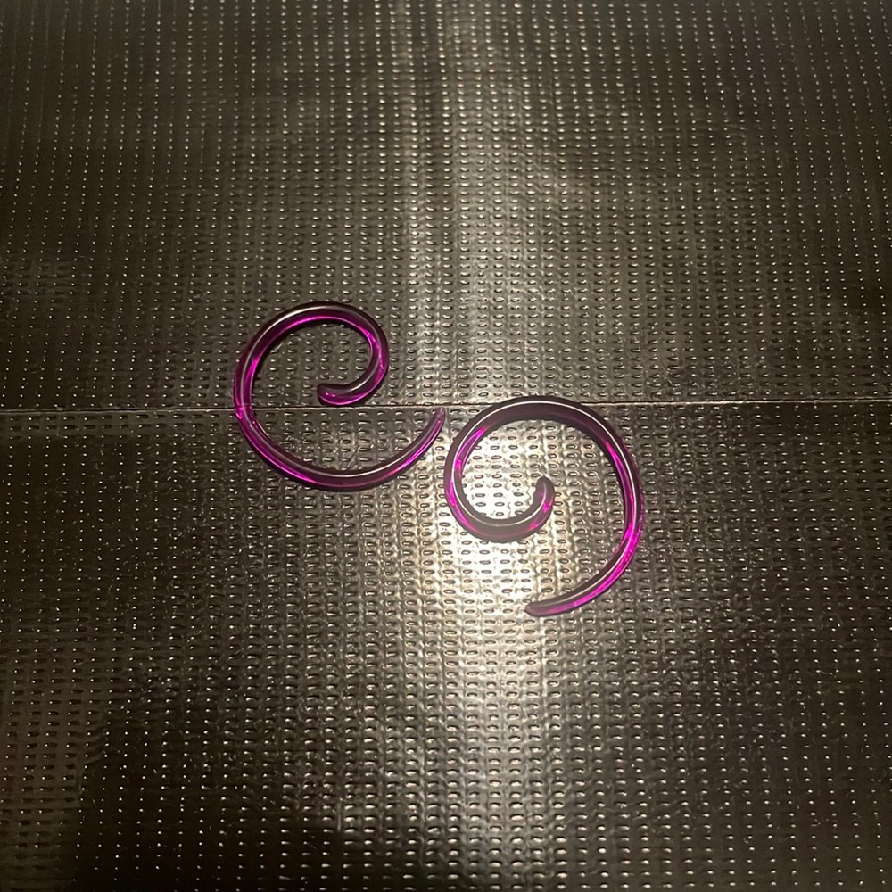Hot pink acrylic swirl tapers